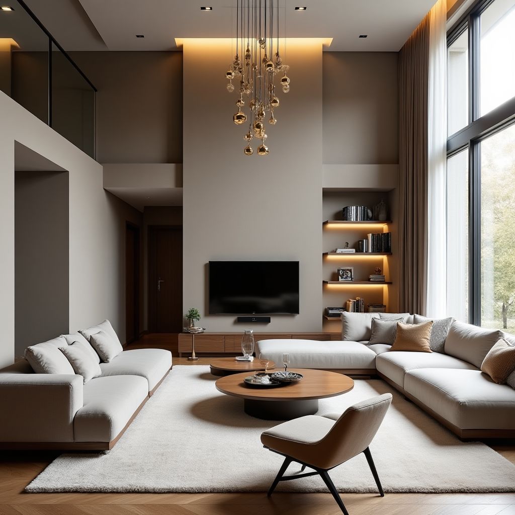 Luksusowy salon w apartamencie w Krakowie