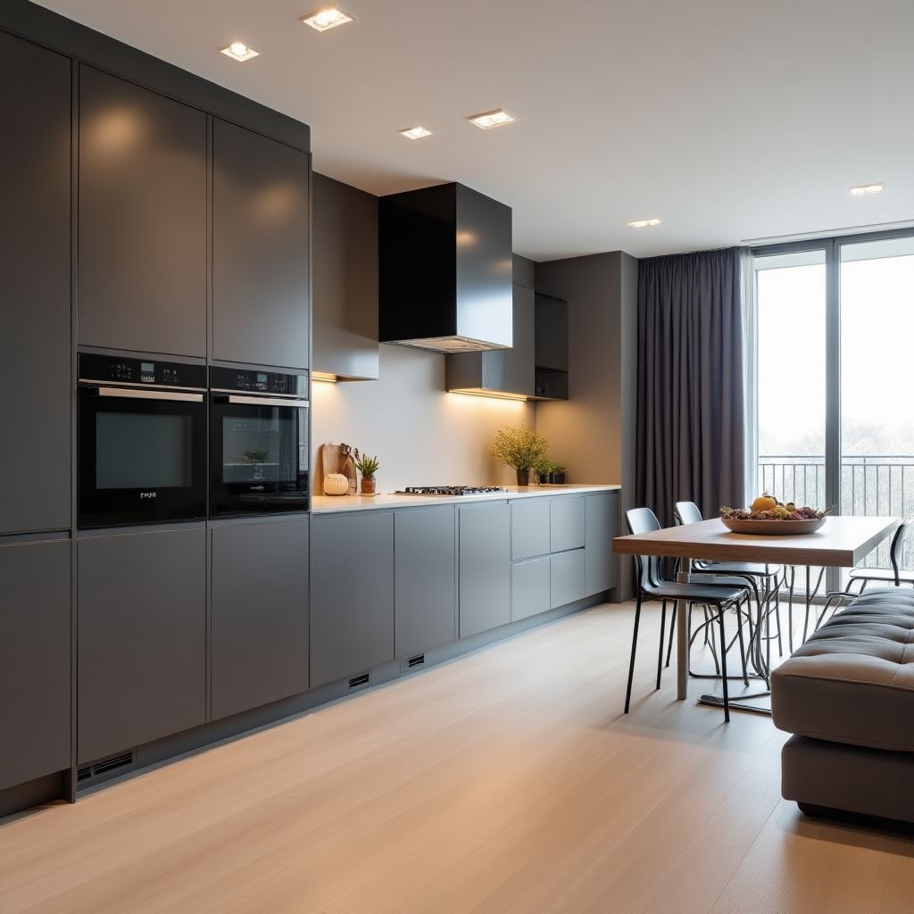 Nowoczesna kuchnia w krakowskim apartamencie